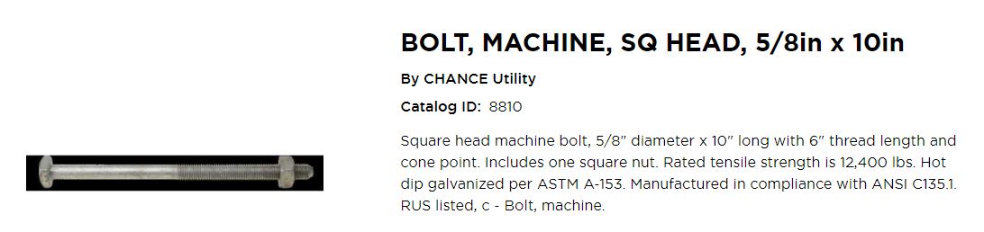 5/8X10 Machine Bolt